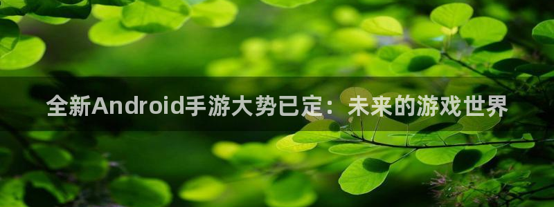 天美娱乐登录地址：全新Android手游大势已定：未来的游戏